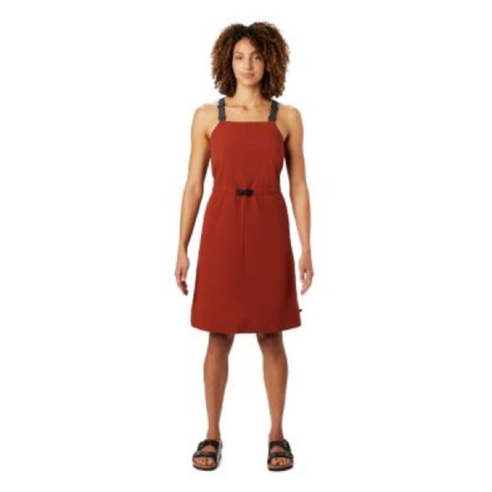 Mountain Hardwear Rust Red Adjustable-Strap Midi Dress